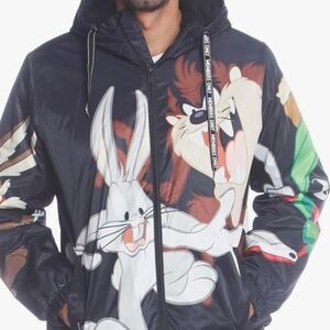Members Only Looney Tunes Windbreaker - Black and Multicolor